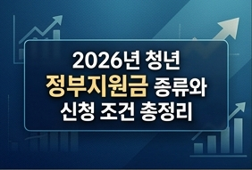 2026년 청년 정부지원금 종류와 신청 조건 총정리